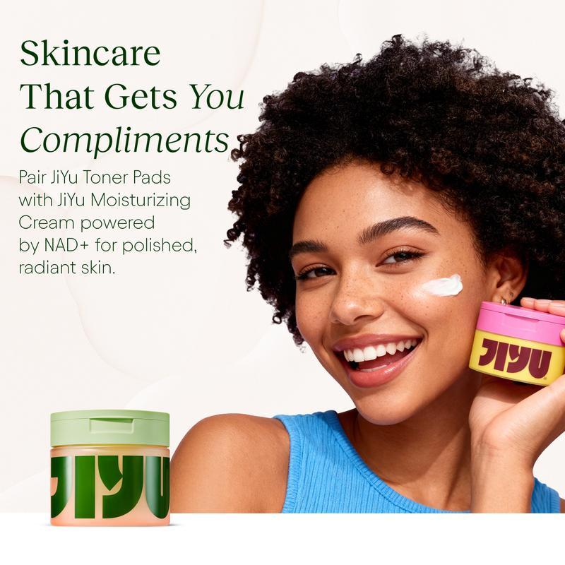 JiYu Korean Skincare Glow-Up Bundle - TonerPads & NAD+ Anti-Aging Moisturizing Cream -Maximum Hydration, Eliminate Dark Spots,Reduce Wrinkles