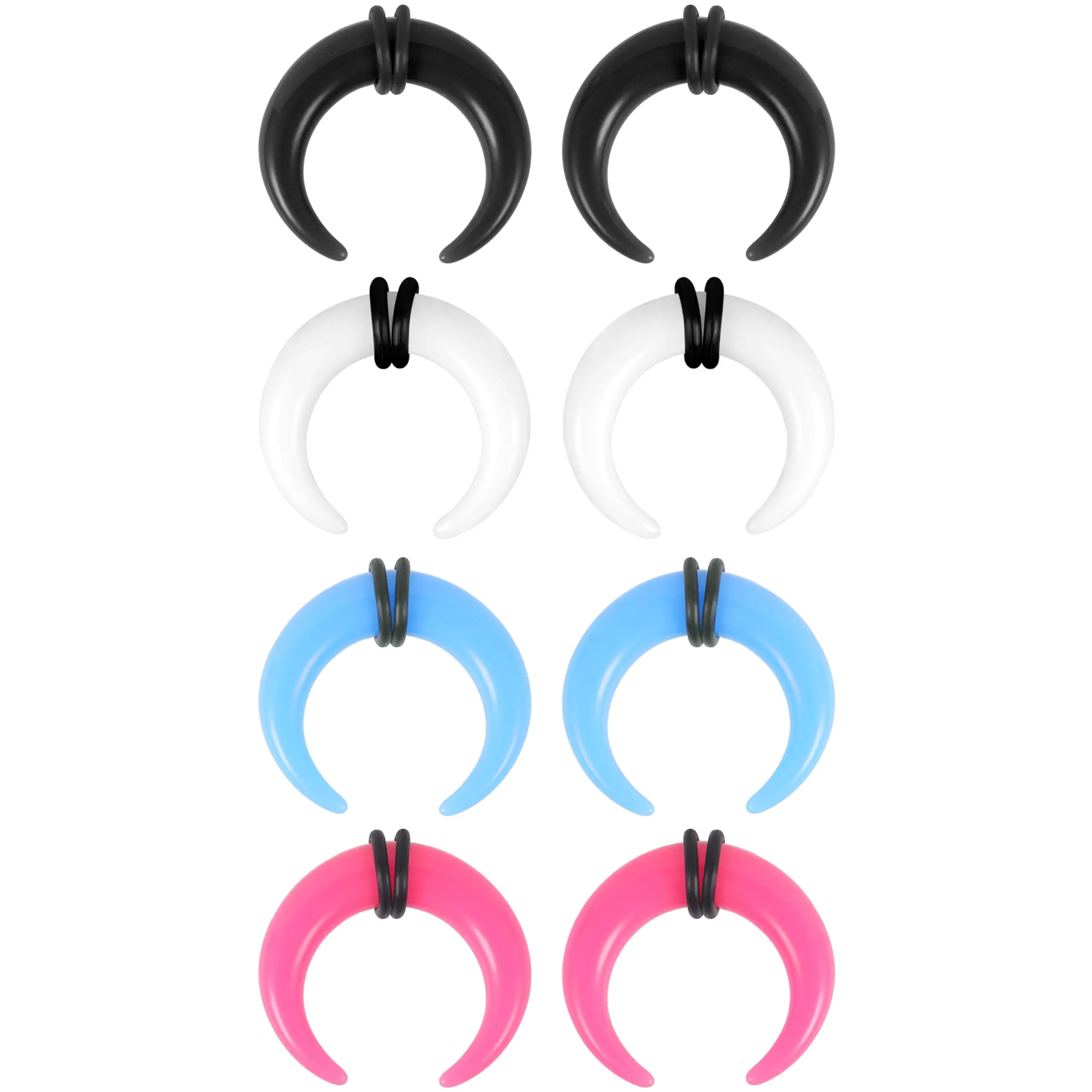 4 Pairs Septum Taper Pincher Ring  14g 12g 10g 8g 6g 4g 2g 0g 00g Horseshoe Nose Stretcher Expander For Stretching Pierced Ear