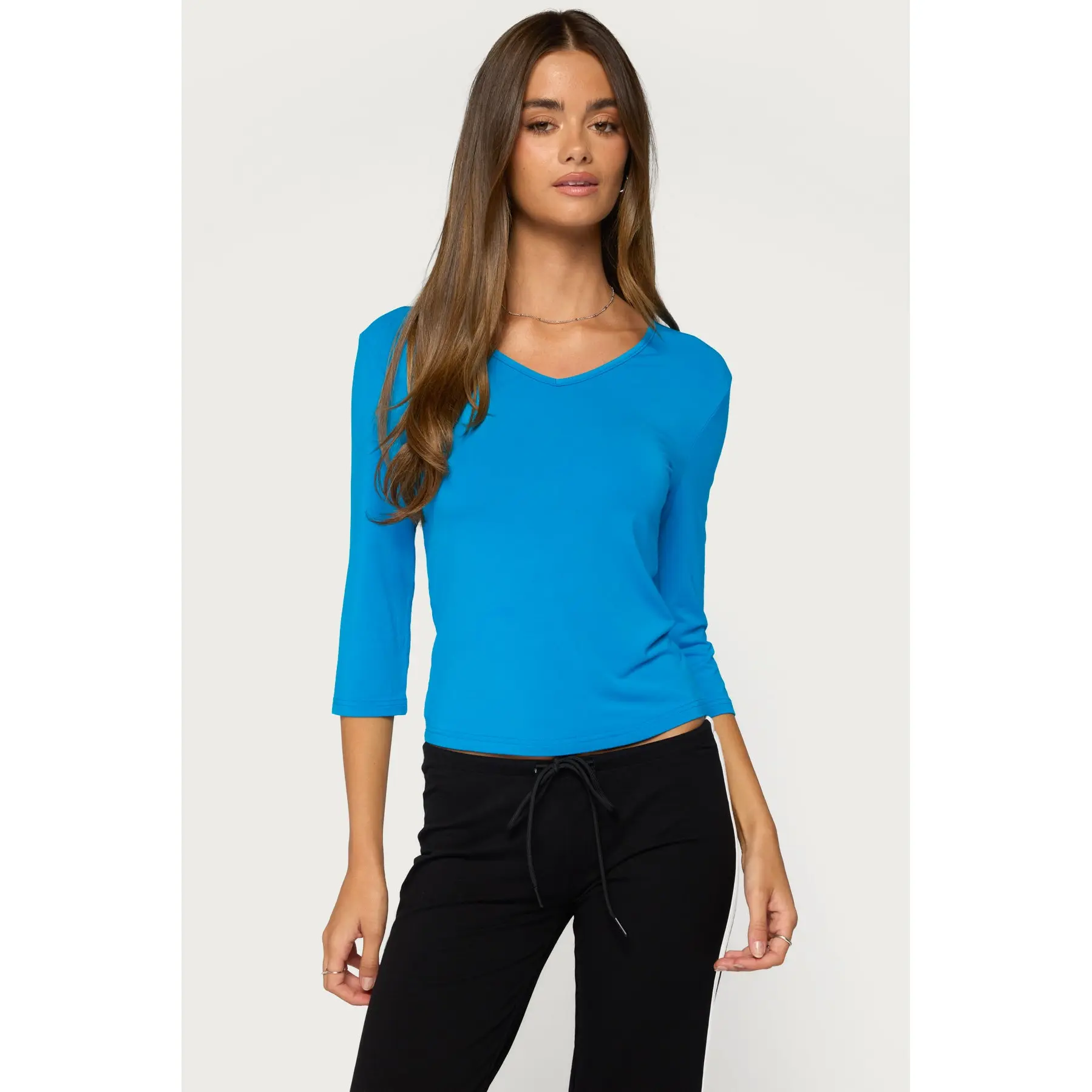 Toralei Three-Quarter Sleeve V Neck Top