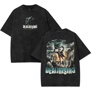 Dead Rising Hell of a journalist Horror Game Washed Tshirt, Hoodie, Sweater unisex graphic game movie Gaming Top graphic t-shirts print back fan gamer Fabric Seamless Menswear Cotton Soft thanksgiving t shirts