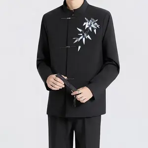 Men's Wedding Suit, Formal Two-piece Set, New Chinese Style, Mandarin Collar, Engagement Party Formal Outfit