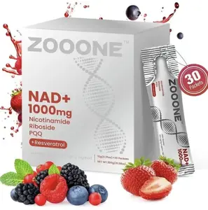 ZOOONE NR1000 - NAD+ Berry Flavor Drink Mix for Skin Aging Support, Energy, and Focus - 30 Pack