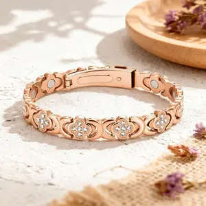 Copper Bracelets for Women,Comfort-Fit Copper Magnetic Bracelet  with 3500 Gauss Effective Magnets Trendy Stack Bangle Stretch Bangle