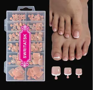 Toe Nail Tips,French Press On Toenails For Women,120Pcs Press On Nails,Square Toe Nail Press Ons Toe Nails,12 Size French Nude Wearable Full Cover Fake Toenails,False Nails Gel Toe Nails