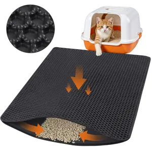 [SpringGlowUp] HEBEMAT Pet Small Litter Trapping Mat, Easy to Clean Litter Box Mat, Waterproof, Urine-Proof, Non-Slip Kitty Litter Mats for Floor