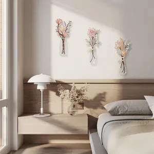3PCS Metal Vase Wall Decoration Painting,Farmhouse Style Art Wall Decoration-Suitable For Office Decoration And Home Decoration-Vase Decoration Painting, Ideal For Wedding, Housewarming, Thanksgiving