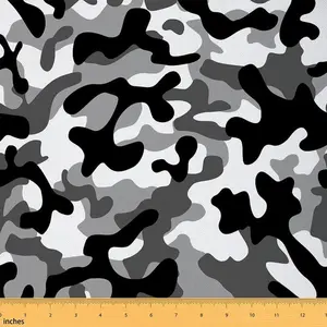 Camouflage Fabric by The Yard,2 Yards,Camo Upholstery Fabric,Military Style Milk Cow Print Decorative Fabric for Upholstery and Home DIY Projects