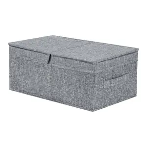 REGALWOVEN Fabric Storage Bin Cube with Lid and Handle for Shelves Closet, Collapsible Storage Basket for Organizing Clothes Books