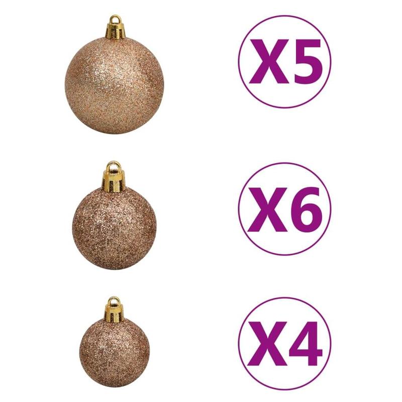 vidaXL 61/120x Christmas Ball Set with Peak and 150 LEDs Décor Multi Colors