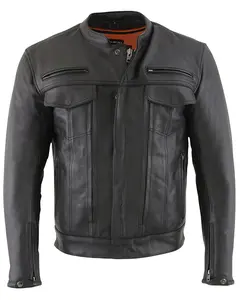 Milwaukee Leather Men's Men'S Vented Scooter Zip-Front Cooltec Jacket - Mlm1506