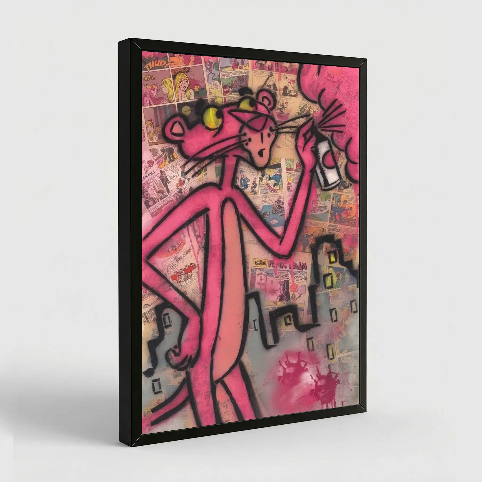Pink Panther Street Art Graffiti Edition Print Poster Pink Panther Street Art Graffiti Edition Print Poster