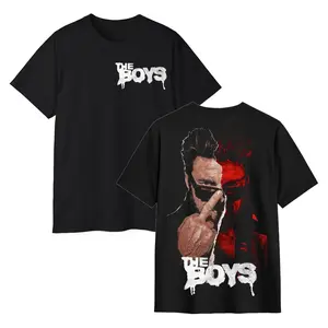The Boys Billy Butcher Front and Back Print Unisex T-Shirt - Middle Finger Half Face Graphic Tee