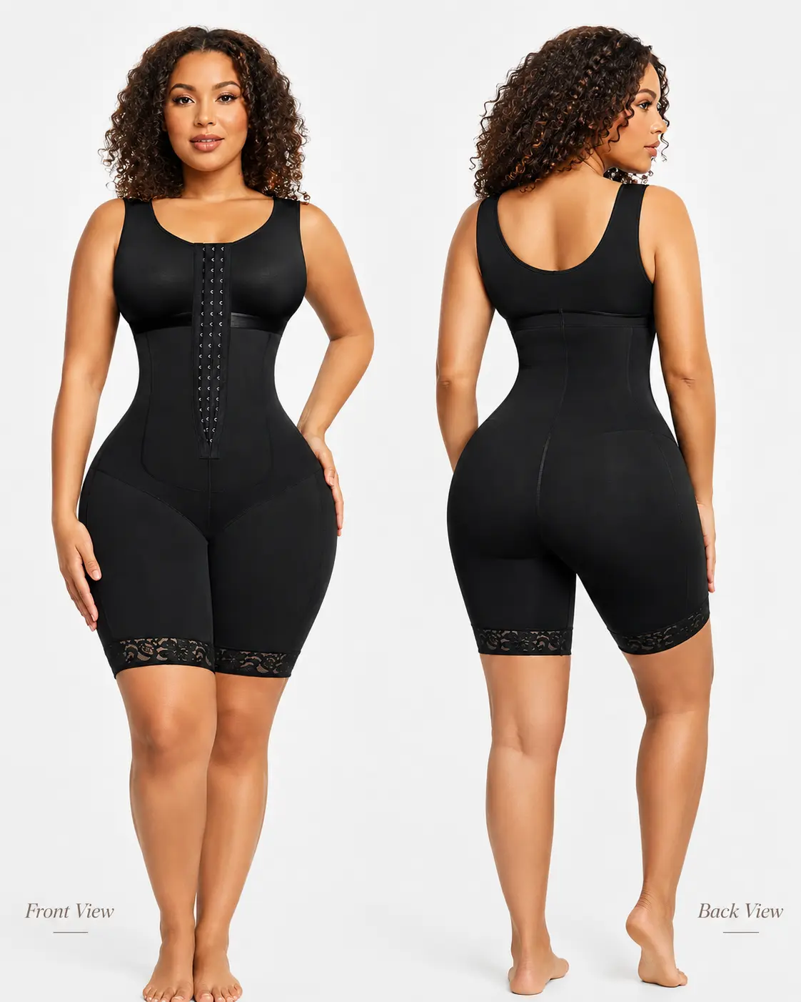 Women's Workout Sets U Scoop Wide Strap Front Hook Bodysuit Shapewear Seamless Waist Cinching Snap Crotch Body Shaper Sports Bra, Tummy Control Compression Shaper Match V-Neck Tank Top Track Singlet Yoga Pants