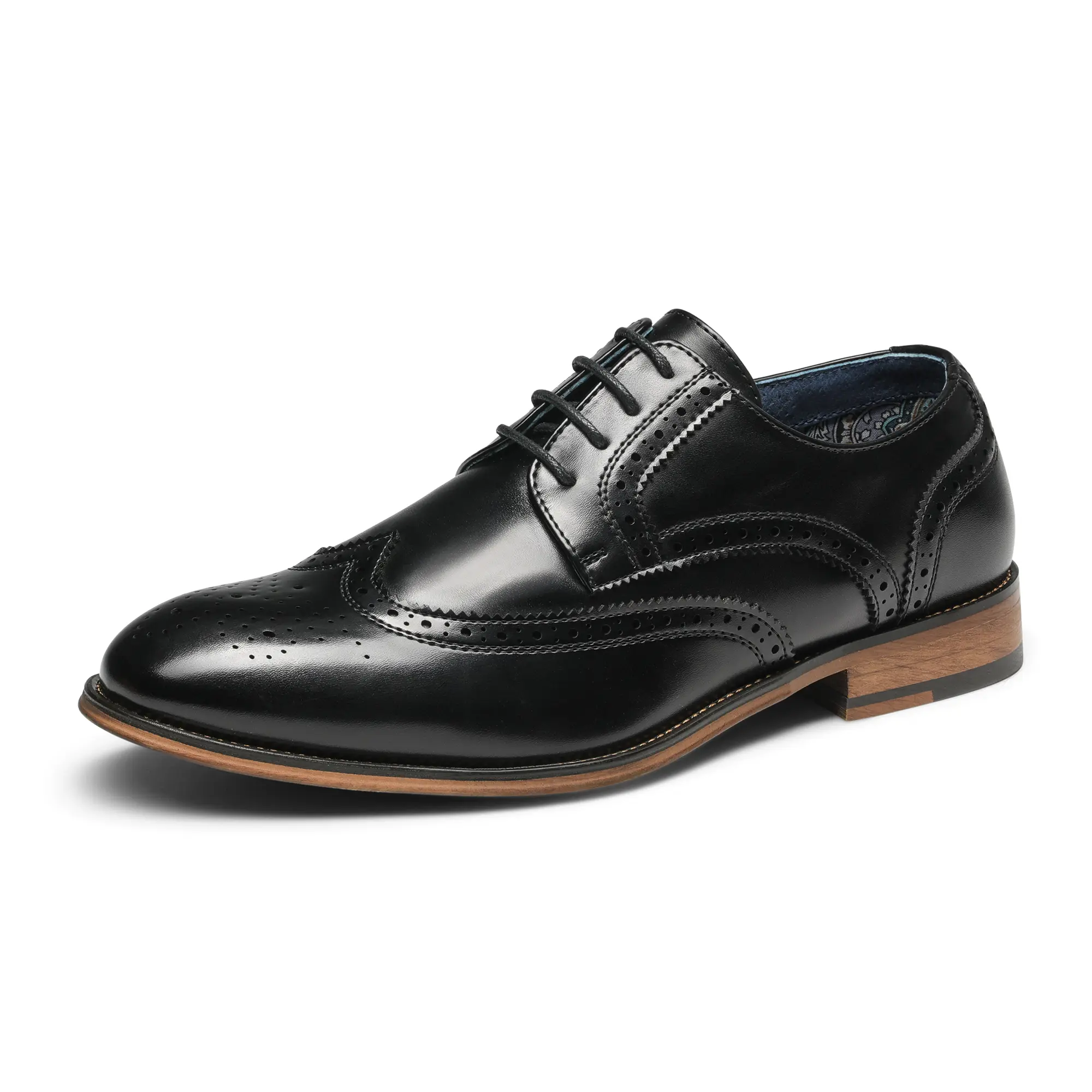 【BRUNO MARC Anniversary】 Men's Classic Formal Lace-Up Wingtip Brogue Oxford Dress Shoes, PU Leather Footwear for Office & Walking, Classic Formal Shoes, Office Shoes tiktokshopbacktoschool