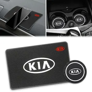 1/2/3/4Pcs Car Coaster Water Cup Slot Non-Slip Mat Auto Dashboard Sticky PVC Anti-Slip Pad Interior Accessories For Kia Ceed Rio 3 4 K2 K3 K5 Picanto Soul Sportage Sorento Optima Cerato Stinger Niro Forte Seltos Stonic GT