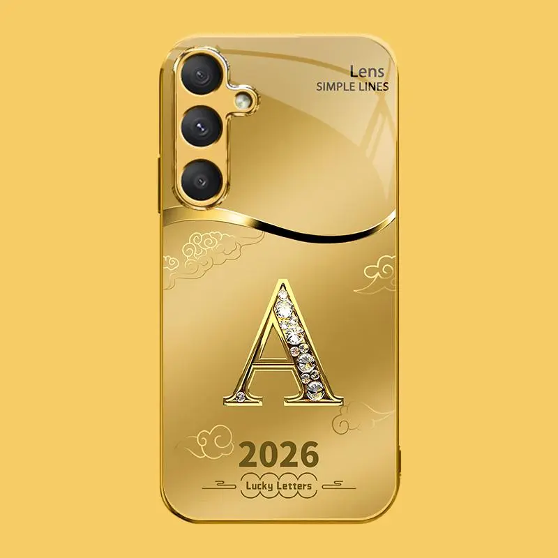 Suitable for [Galaxy S25+] high-end phone case🤩，choose from 26 letters of the English alphabet, each with an exquisite auspicious cloud pattern to bring you good luck YM99