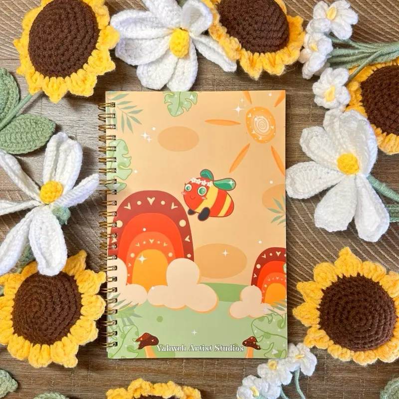 YAS Bohemian Themed Bullet Journal for Bible Study and Note Taking with Floral Design and Colorful Pages