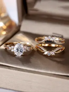 Egg Shaped Artificial Gemstone Ring, Elegant Engagement Ring Set for Women, Fashion Engagement Rings, Fashion Jewelry for Party, Daily Clothing Decor, Trendy All-match & Exquisite Jewelry for Birthday Gift