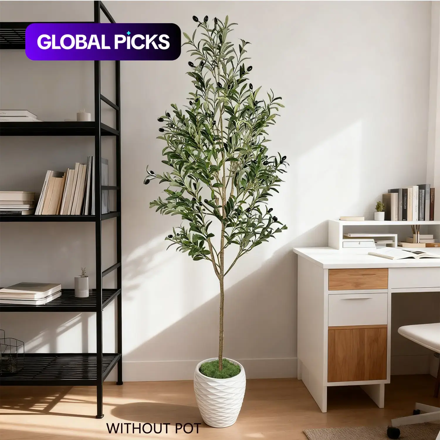 Artificial Olive Tree 110–200 cm with Realistic Leaves and Trunk, Faux Indoor/Outdoor Tree for Home, Office, Wedding and Store Decor, Decorative Fake Tree, Artificial Plants #GLOBAL PICKS