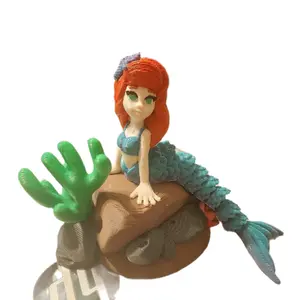 3D Flexi Mermaid with Rock Figurine