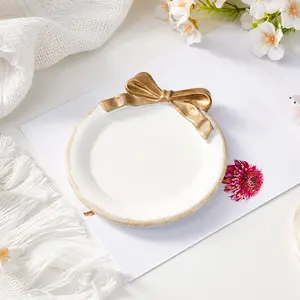 Resin Bowknot Decorative Tray, Vintage Creative Photo Prop, Home Decoration, Desktop Ornament, All Seasons Use, Decorative Charger Plate
