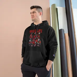 Thug Life Champion Hoodie, Horror Movie Fans, Scary Movie Nightwear, Halloween Sweatshirt, Creepy Film Lover Gift, Spooky Apparel, Horror Menswear Cotton Fabric Kangaroo Medium Pocket Polyester Sleeve Sweaters Underwear Tops
