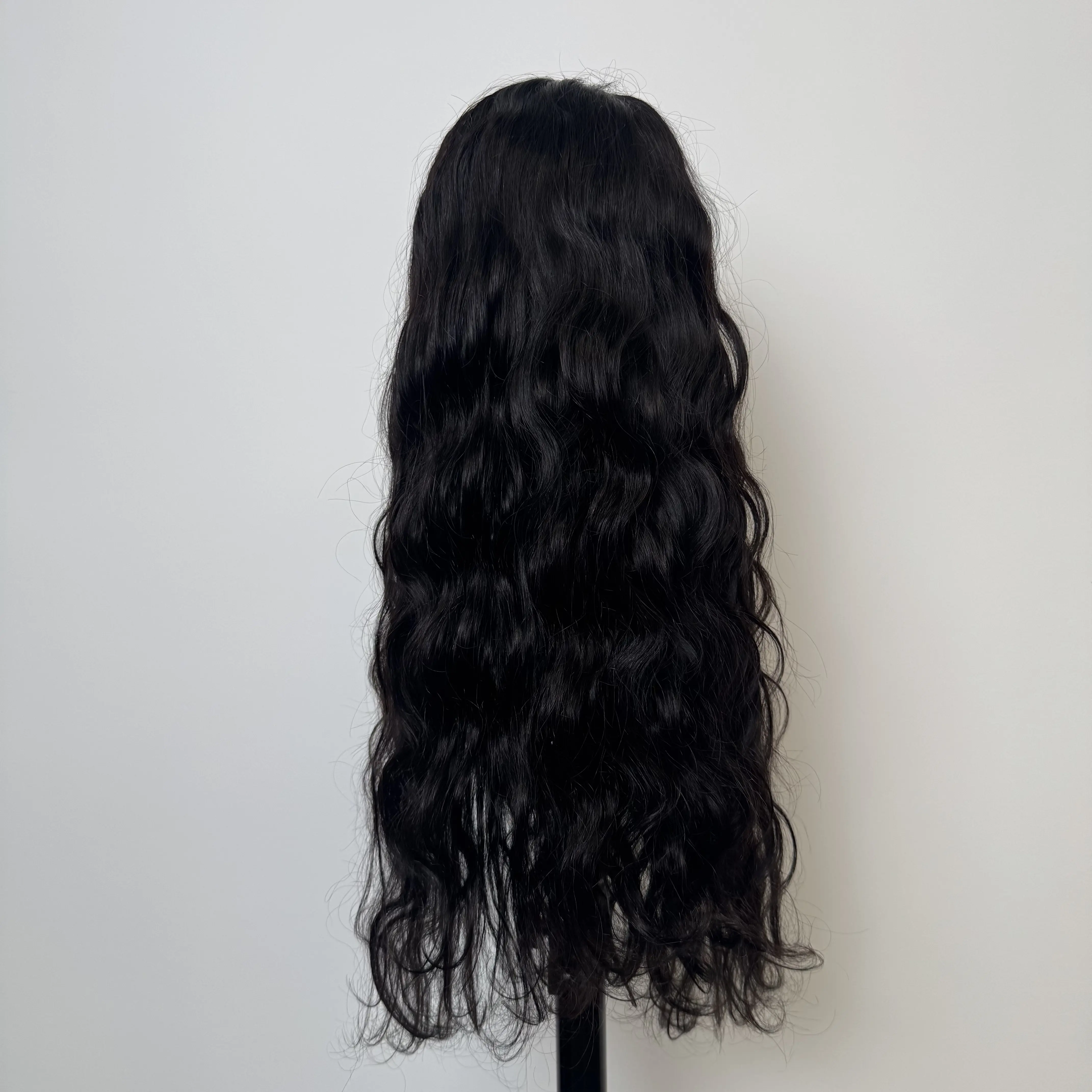 Women's 100% Raw Vietnamese 5x5 HD Lace Front Human Hair Wig, Natural Black Body Wave, 200% Density Super Double Drawn, 20-30in Glueless, Heat Resistant, Twistable Full Lace Wig, 26in Option, for Adults' Everyday Wear