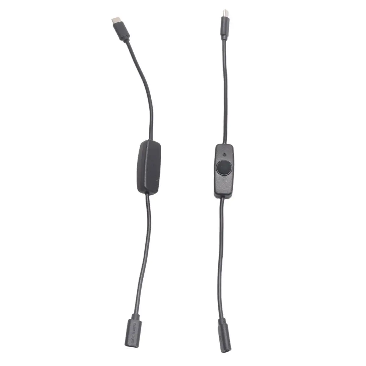 Power Switch USB Type C with Indicator Light Male to Female USB-C Extension Cable for 4B 2 Pcs