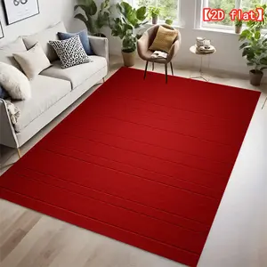 【2D flat】Best-selling hot carpet, red striped wall, indoor flannel carpet, decorative item, holiday gift, easy to clean, machine washable, durable carpet, Durable Area Rugs