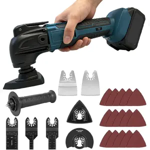 Blue 21v Cordless Electric Tool Kit, Angle Grinder Set, Wood Cutting, Sanding, Scraping, DIY Enthusiasts, Furniture Renovation Tools