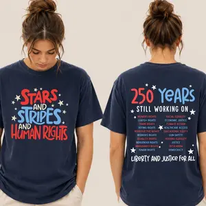 Stars stripes human rights pregressive 4th of july shirt Left humanist activist independence day shirt Liberal rejecting kings since 1776