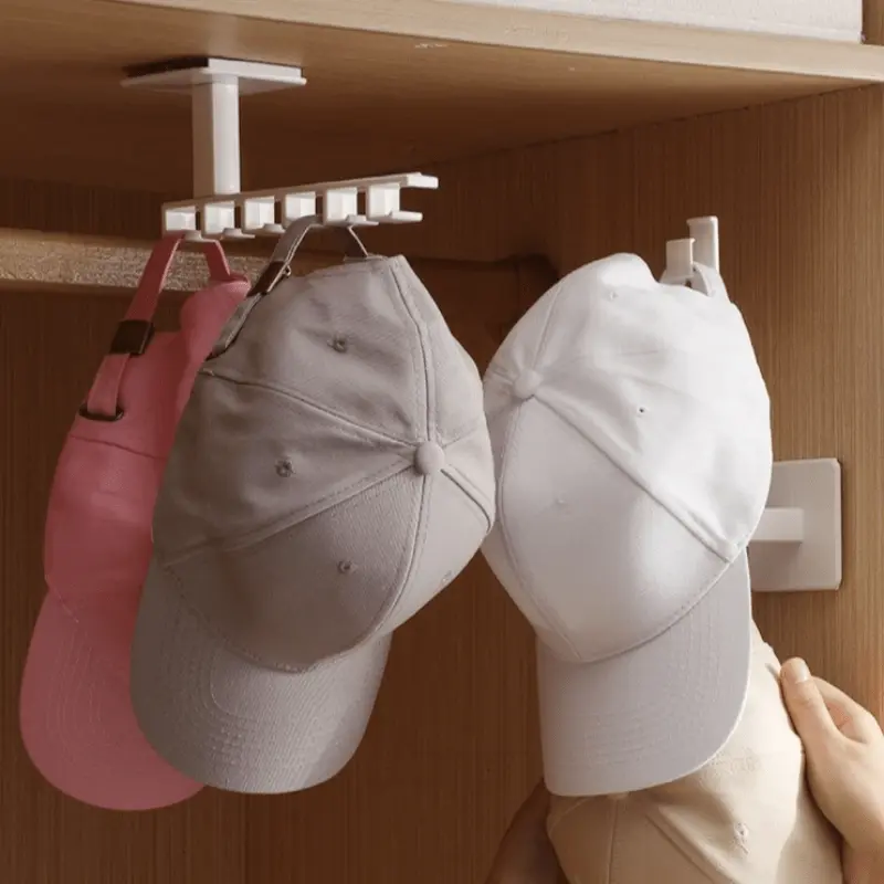 Mirom L-Shaped Wall Mount Organizer - Space-Saving Storage For Hats, Hairbands, Jewelry & Keys