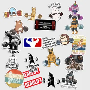 Sticker Pack 20 Deadlift Strength Vinyl Sticker, Barbell Power Training Decal for Gym Bottle
