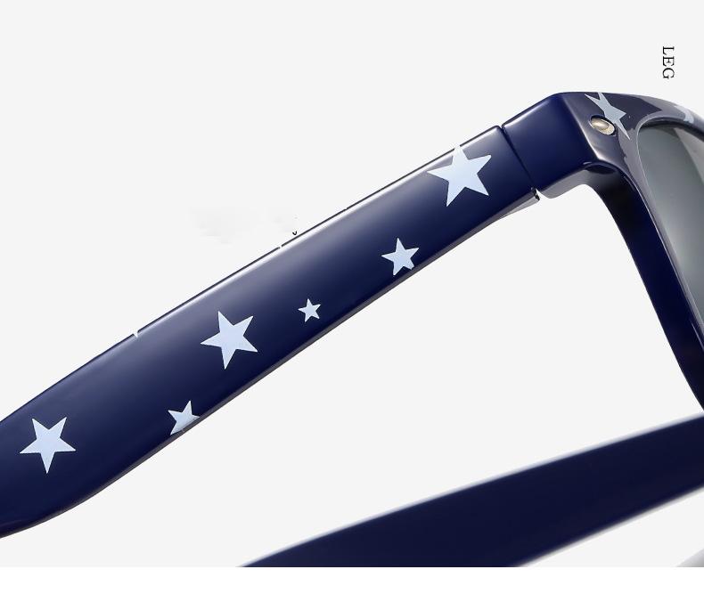 Patriotic USA Star Striped Sunglasses for 4th of July, Red White Blue Square Frame Shades, UV Protection Lightweight Eyewear, Festive Accessory for Independence Day BBQ Parade Beach Holiday Celebration outdoorfun