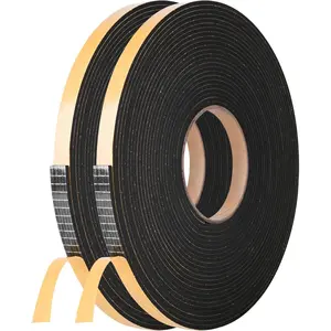Self Adhesive Foam Tape Weatherstrip 1/2In x 1/4In x 42Ft High Density Foam Insulation Strips Seal Weather Stripping with Strong Adhesive for Door and Window Sound Isolation Soundproofing