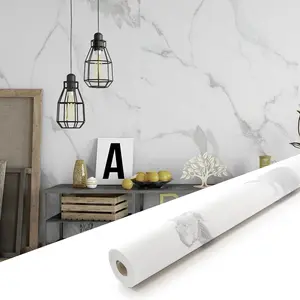 Marble Peel and Stick Waterproof Wall Paneling, 118" x 47" Carrara White Finish Self-Backsplash Tile Vinyl Wall Panel for Wall, Covers 38.75 Sq. Ft.