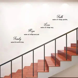 Faith Love Hope Peel & Stick Art for Contemporary Spaces - 16.5*23.5" Black Wall Sticker