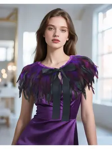 Feather cape scarf detachable collar feather cloak cape accessories decoration