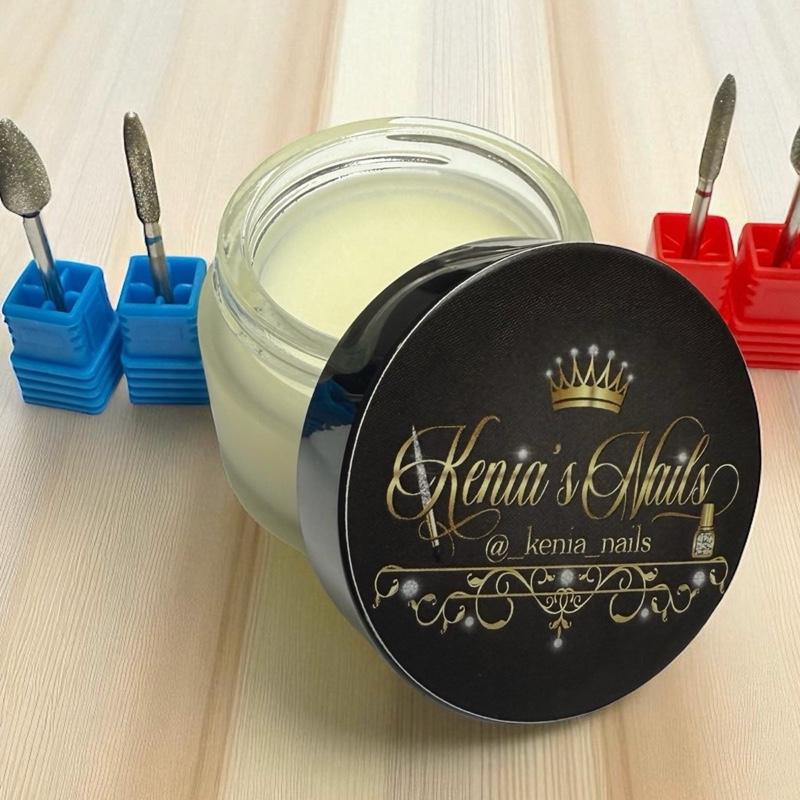 Kenia's Nails Manicure and Pedicure Cuticle Kit with Hydrating Wax 1 oz, Includes 4 Drill Bits, Red & Blue Kits for Dry Nails
