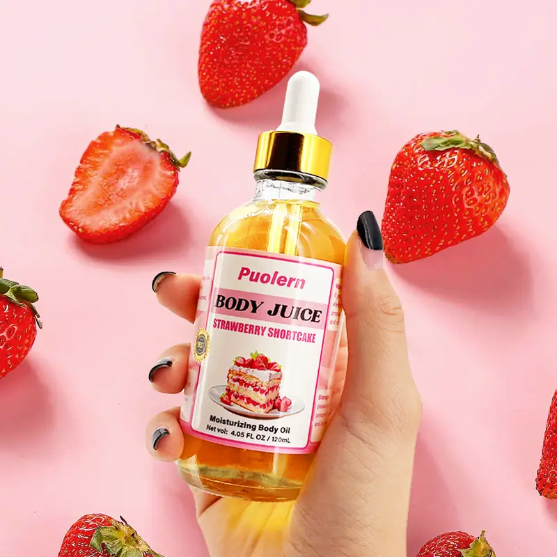 (New Scent) Body oils moisturize body oil. Body perfume/ fragrance oil- Vanilla body oils, Strawberry Shortcake, Cinnamon. Skin care Viral Body oil for women, no greasy. 120ml / 4 oz