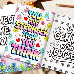 32-Page adult and child healing mental health coloring book, graffiti picture book to relieve stress and relieve anxiety, improve concentration and emotional management skills, creative coloring workbook suitable for home leisure meditation and relaxation