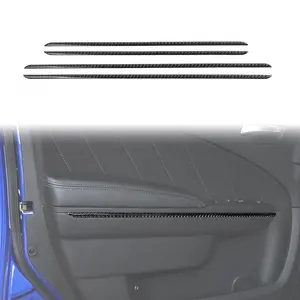 Soft Carbon Fiber Inner Door Strip Trim Decor Sticker, Adhesive Car Accessories for Dodge Charger 2015+ Interior Fit