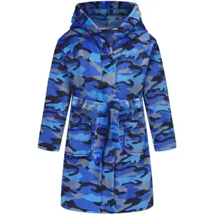 BSB-P   Boys Fleece Robe Hooded Toddler Soft Bathrobe Pajamas Sleepwear for Kids Girls 2-16 Years