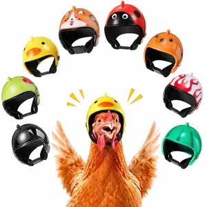 【Summervibes】8 pcs of hen helmets, pet safety helmets, fun bird-themed hen hats, headwear, small pet helmets, clothing accessories. Suitable for chickens, birds, parrots, and long-tailed parrots. Lively and interesting, after-sales service guaranteed. tik
