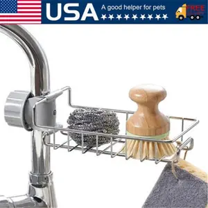 Drain Rack Storage Holder Shelf-Kitchen Sink Faucet Sponge Soap Cloth US
