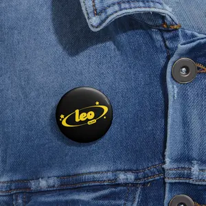 leo big deal (gold) button (black)