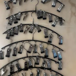 Legging Organizer for Closet, Metal Yoga Pants Hangers 2 Pack w/10 Clips Holds 20 Leggings, Space Saving Hanging Closet Organizer w/Rubber Coated Closet Organizers and Storage, Black