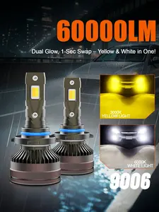 Dual Mode LED Headlights, 6000k & 3000k, Aluminum Material, Plug & Play, Canbus Compatible, 100k+ Hour Durability