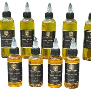 Herbal Infused Oil - Handmade Blend with 7 Herbs - Rosemary, Horsetail, Fenugreek, Neem, Cloves, Black Seed & Fennel Wellness Therapy Essential