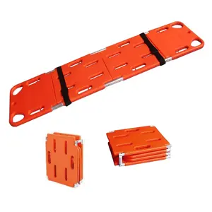 Foldable Spine Board Stretcher Backboard,Water Floating Stretcher,Plastic Emergency Rescue Spine Board,Life Board with Seat Belt, PE 4-Fold Stretcher Weight Capacity 350lbs/159KG (4 Folds)